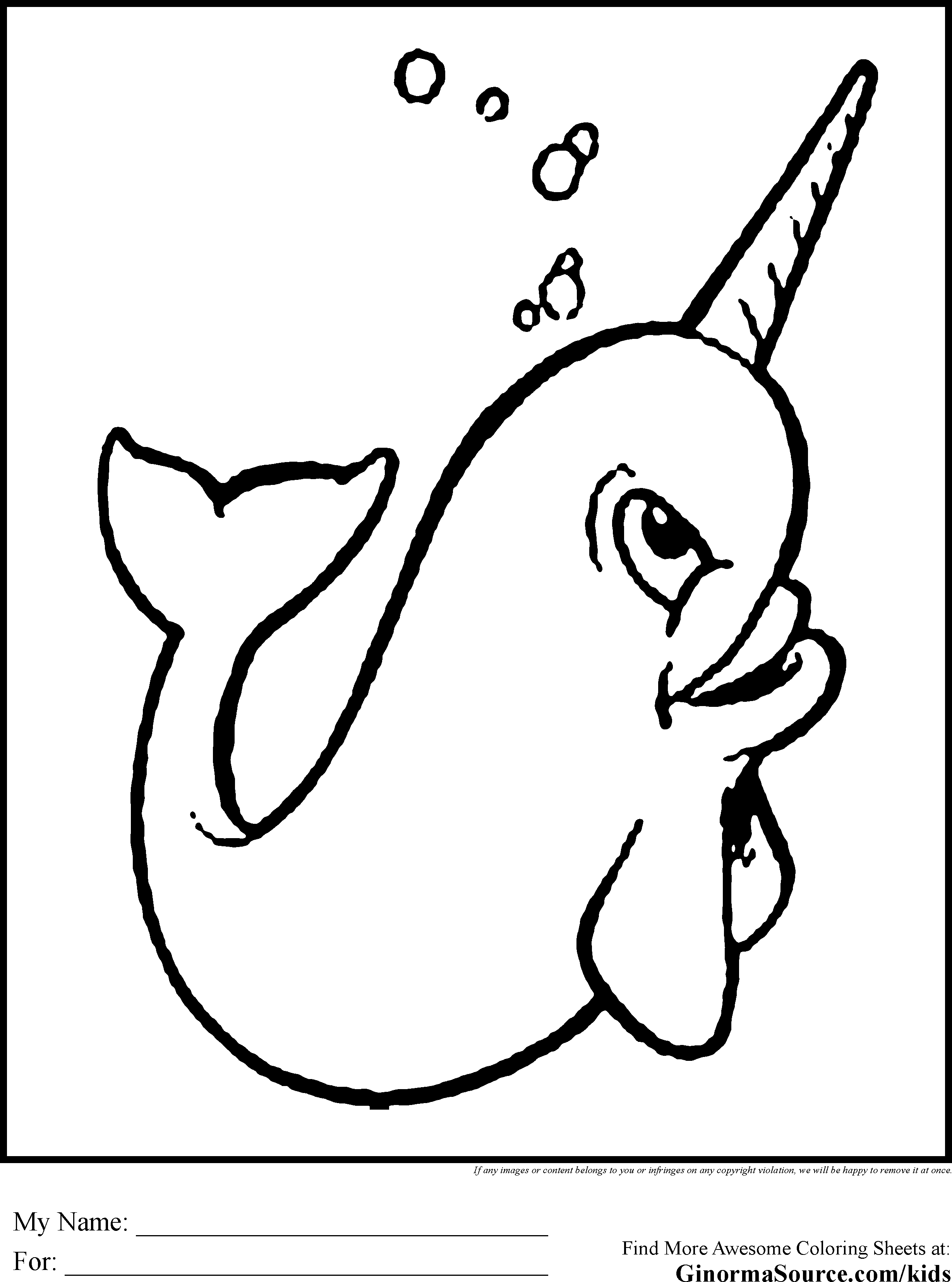 Narwhal Coloring Pages - GINORMAsource Kids | Unicorn coloring pages, Whale coloring  pages, Coloring pages