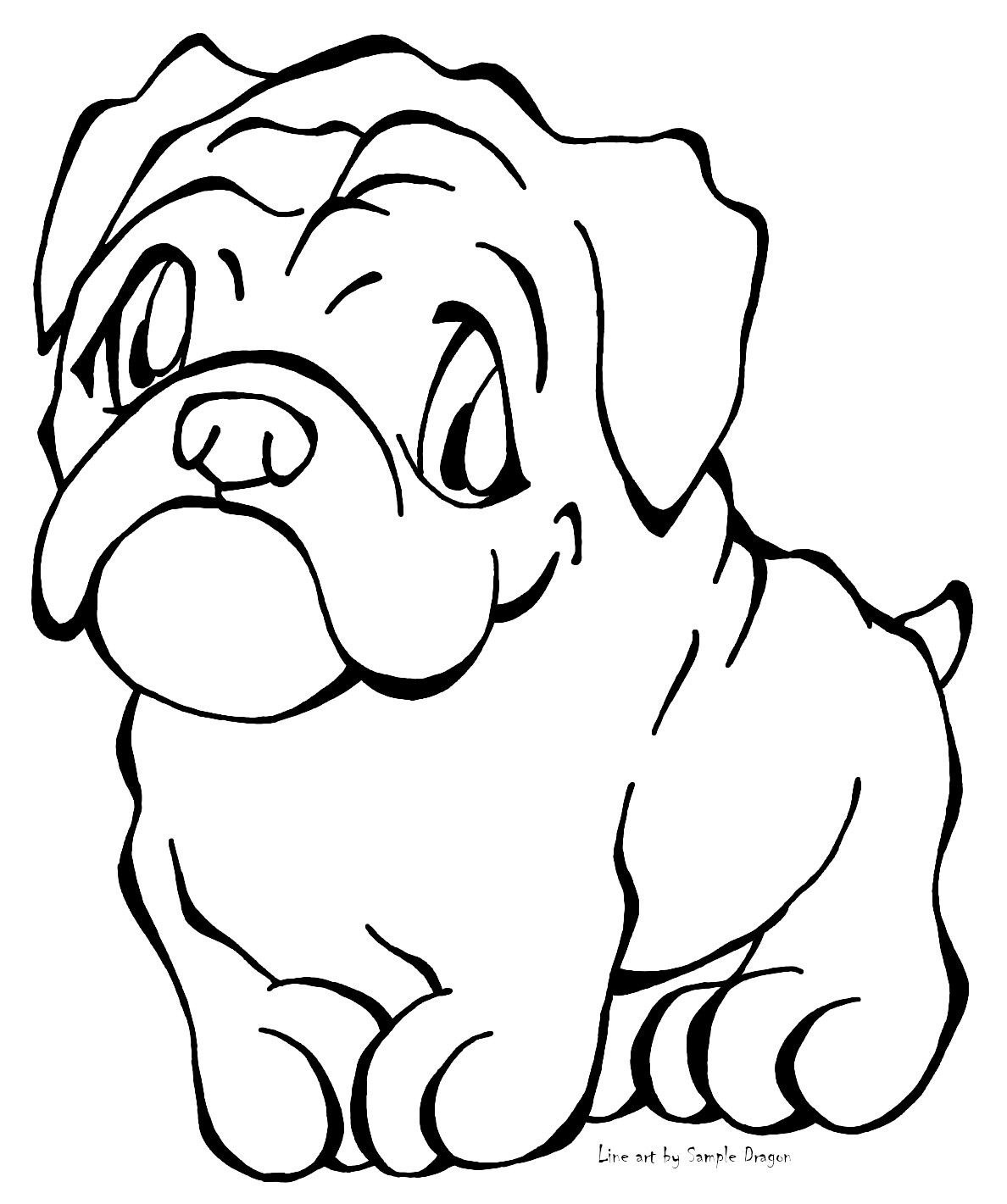 ArtStation - Chibi Bulldog Coloring Page Free2Use