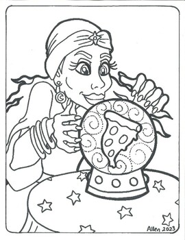 Coloring Sheet | Fortune Teller by Mrs Allen Art Shop | TPT