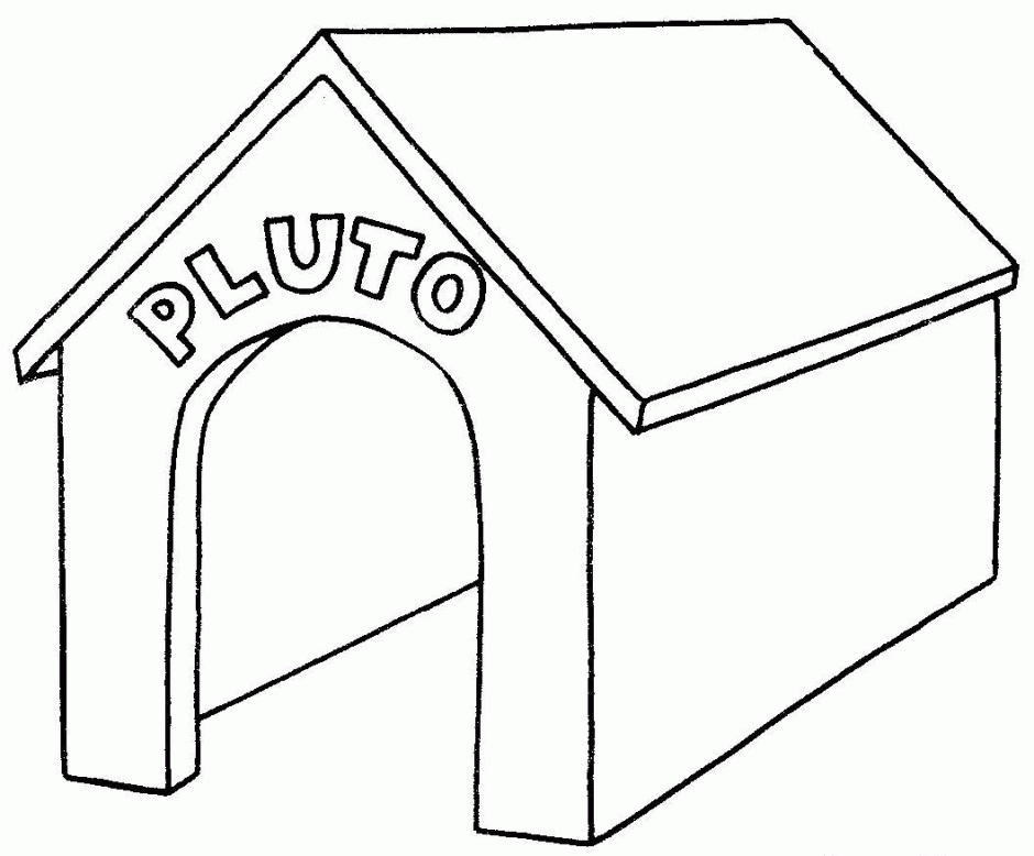 Pluto Dog House Coloring Page