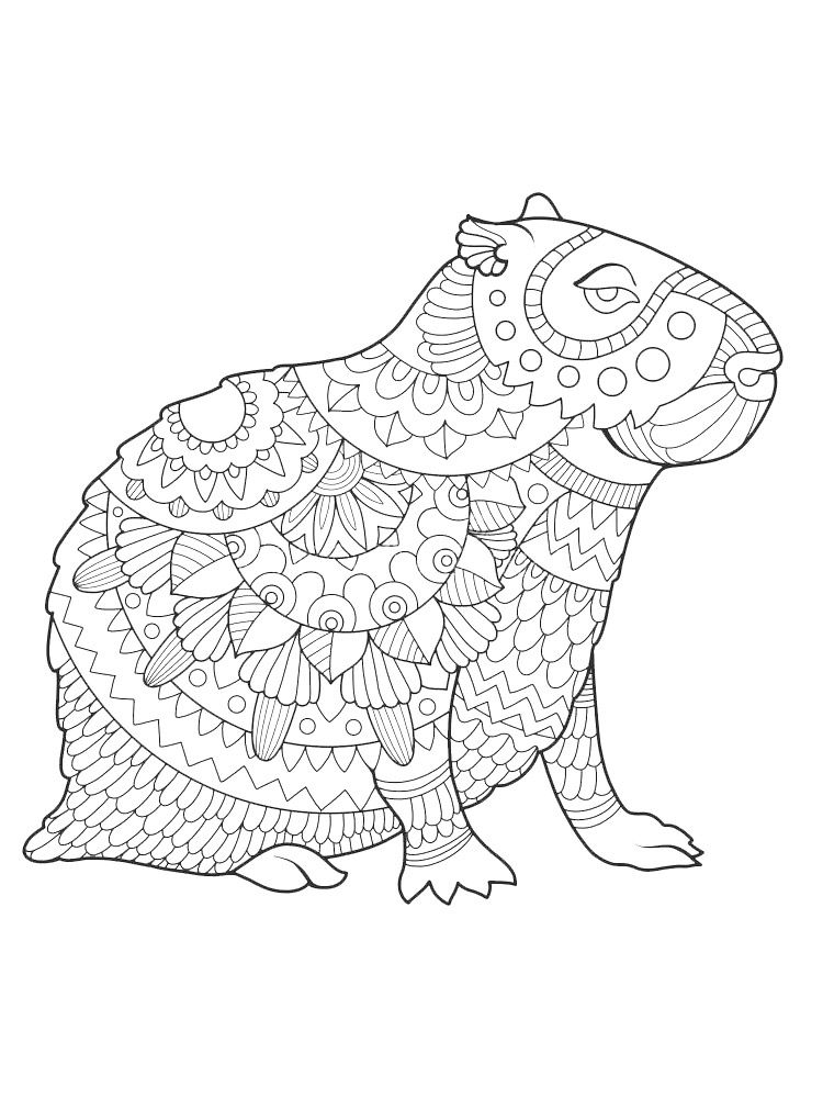 Capybara coloring pages | Animal coloring pages, Capybara, Coloring pages