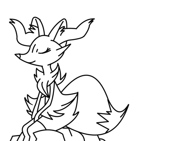 Braixen Outline work by tay1orj -- Fur Affinity [dot] net