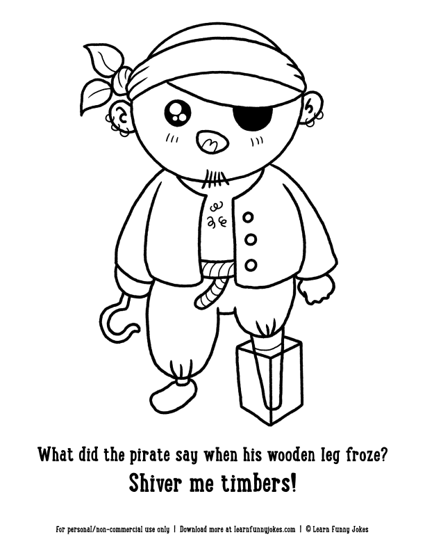 Halloween cloring pages - Funny coloring pages for kids - Shiver me timbers  — Learn Funny Jokes