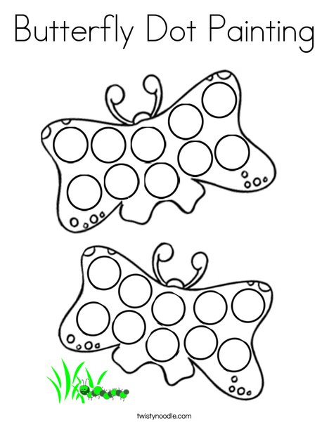 Butterfly Dot Painting Coloring Page - Twisty Noodle