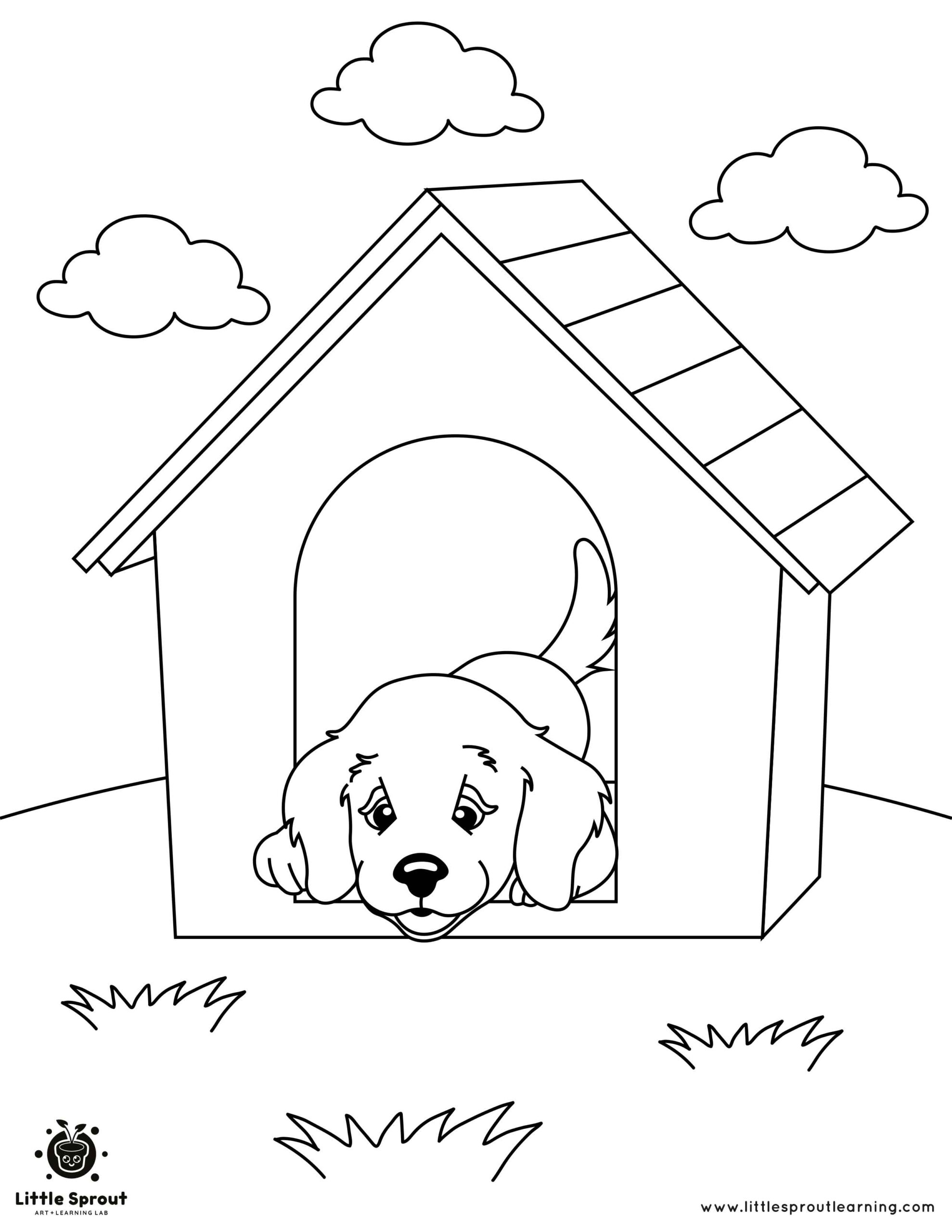 Puppy Coloring Pages - 10 Super Loveable Illustrations - Little Sprout Art  + Learning Lab