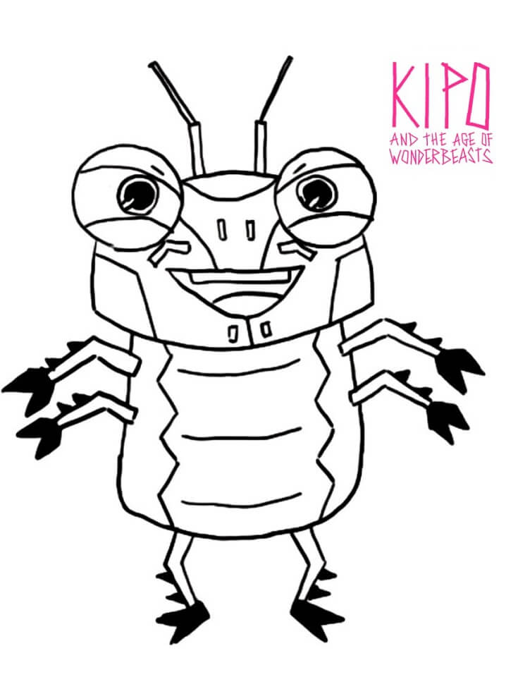 Dave from Kipo and the Age of Wonderbeasts Coloring Page - Free Printable Coloring  Pages for Kids