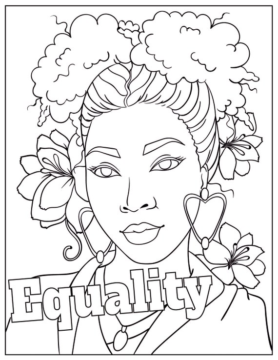 Equality Coloring Page Black Woman Coloring Page Printable - Etsy Finland