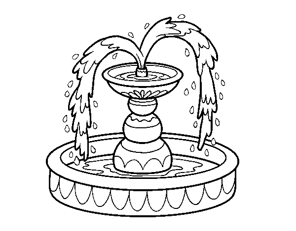 Fountain coloring page - Coloringcrew.com