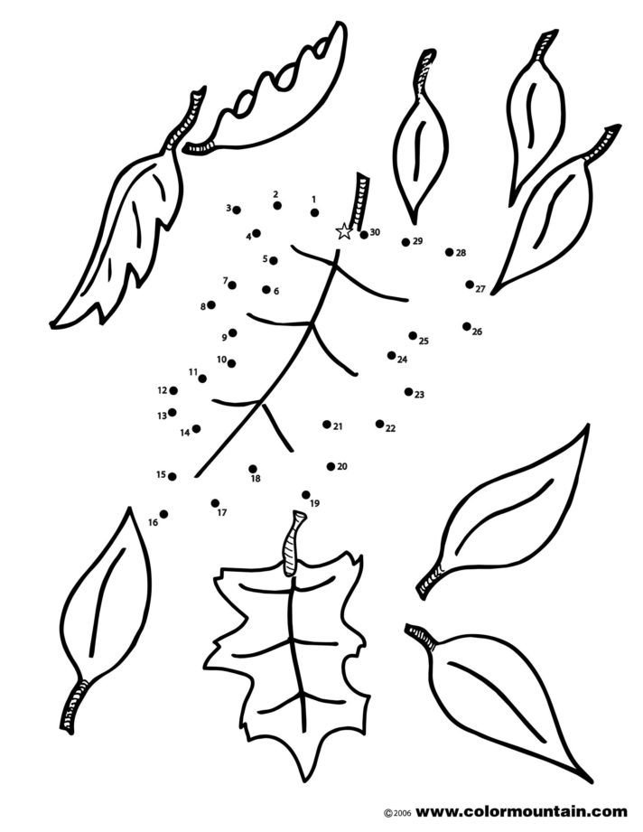 Top 43 First-class Dot Leaf Coloring Page Connect The Dots Pages ...
