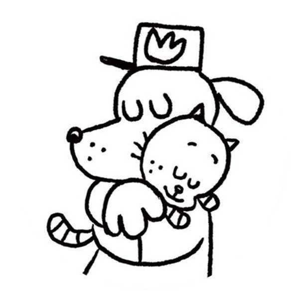 Dog Man Coloring Pages with Cat Printable - Get Coloring Page ...
