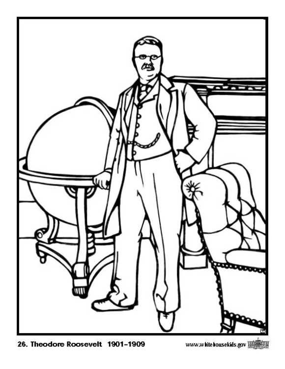 Coloring Page 26 Theodore Roosevelt - free printable coloring pages - Img  12579