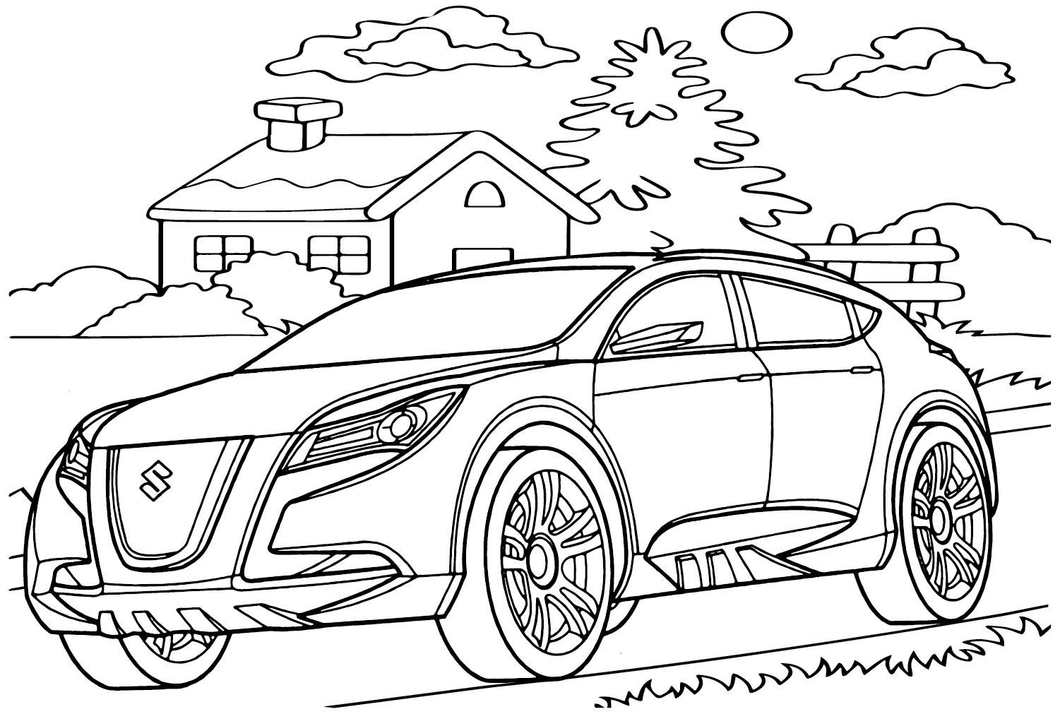 Suzuki Kizashi Coloring Page - Free ...