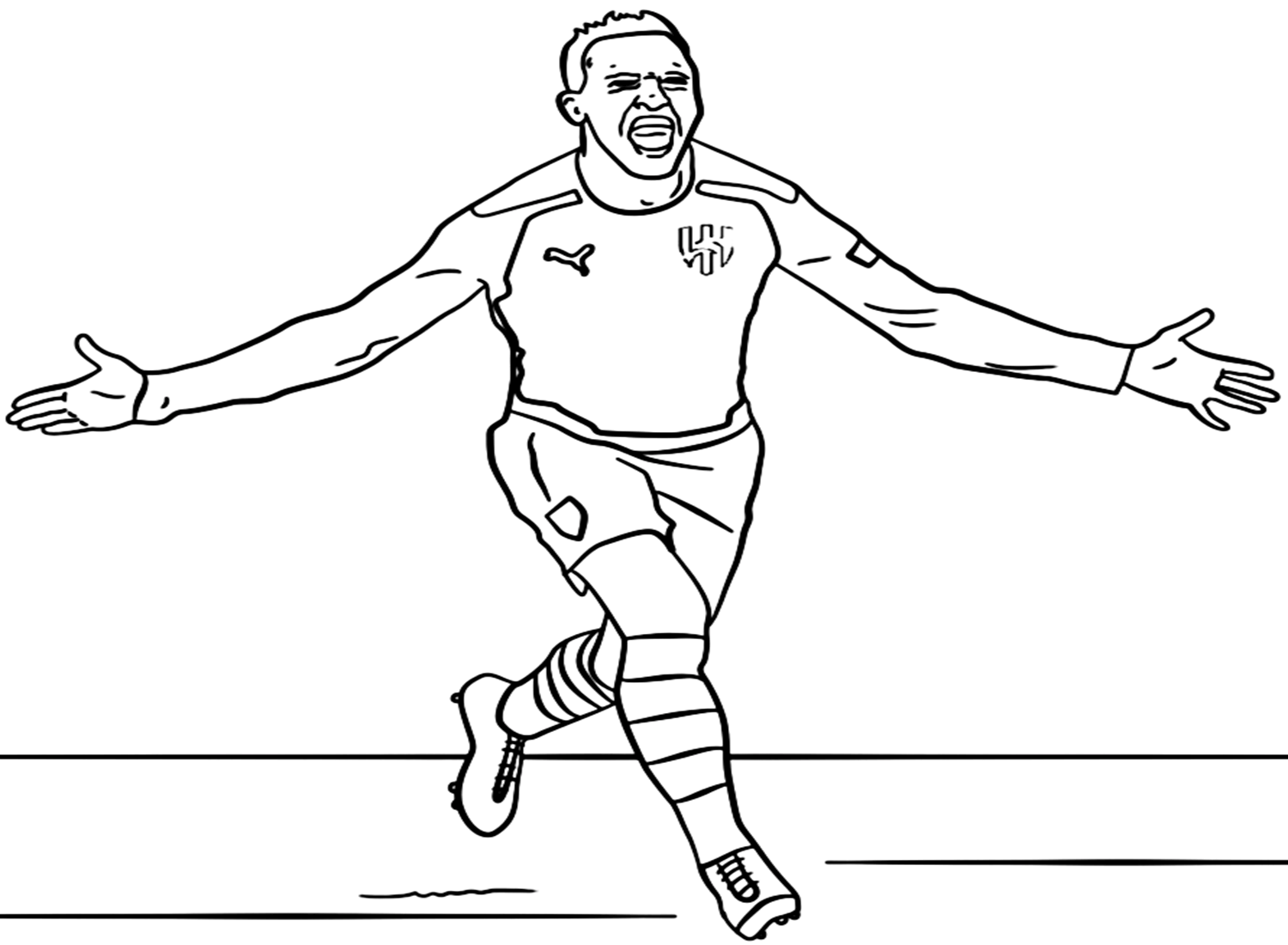 Soccer Neymar Coloring Pages - Free Printable Coloring Pages