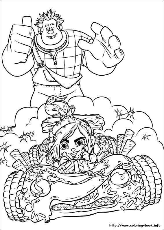 Ralph watches Vanellope driving her Kart | Cool coloring pages, Disney coloring  pages, Coloring pages