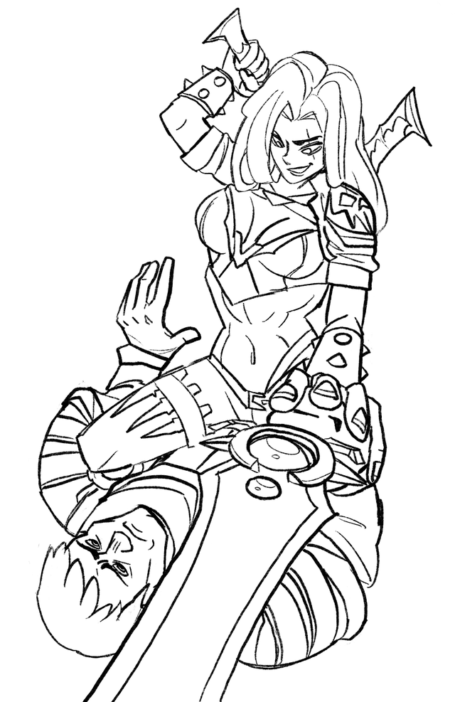 WIP of my Katarina piece, do you guys think Kat x Garen should be canon? :  r/KatarinaMains