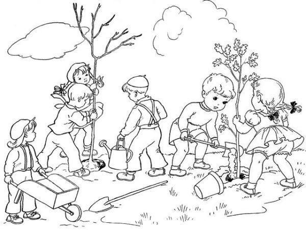 Free Arbor Day Coloring Pages PDF - Coloringfolder.com | Coloring pages,  Vintage coloring books, Spring coloring pages