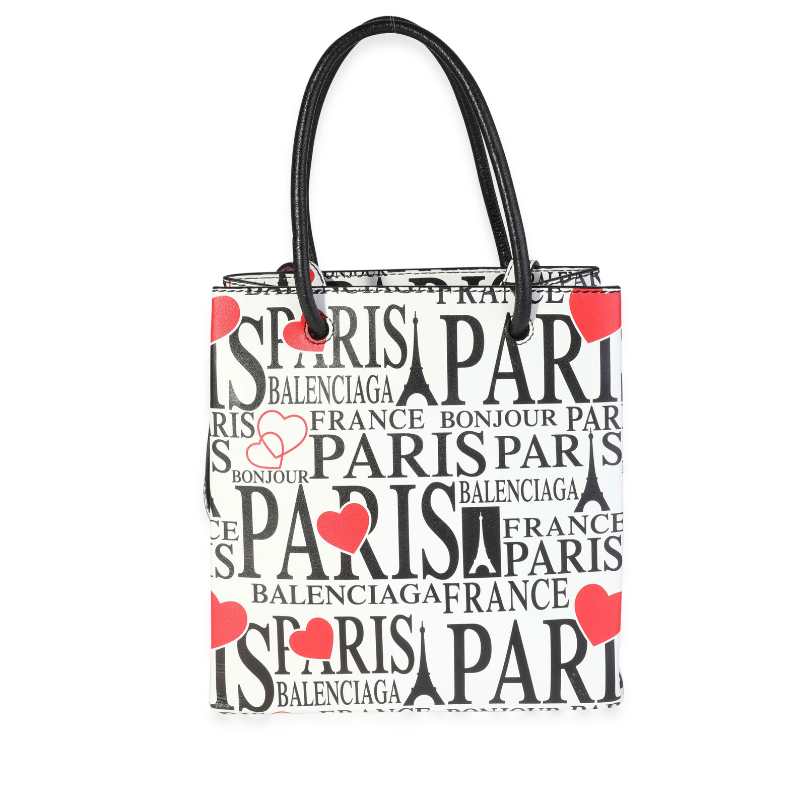 Balenciaga Black, Red, & White Bonjour Paris XXS Shopper Tote | eBay