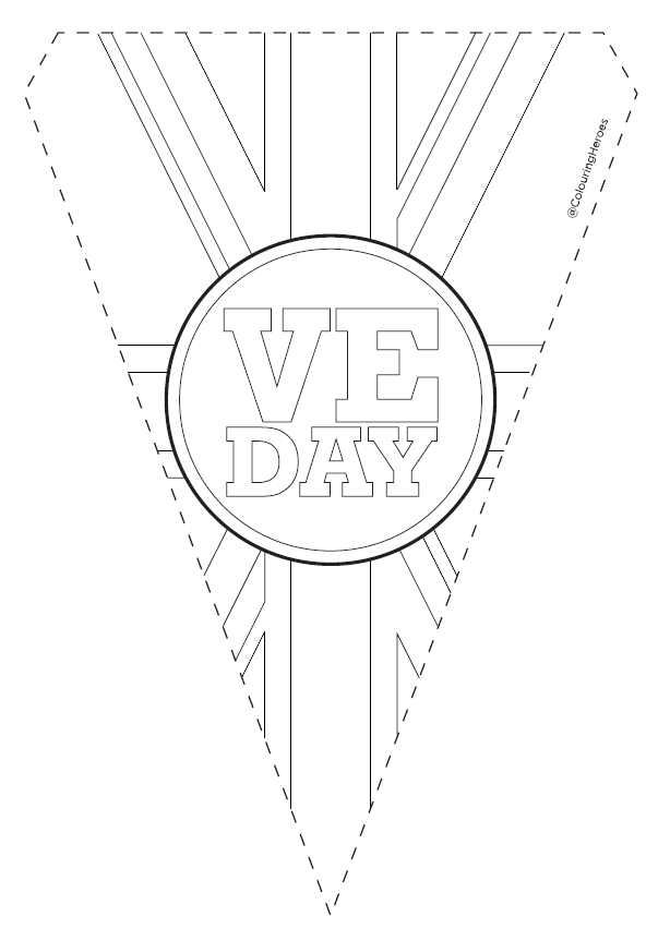 Colouring Pages: VE Day bunting