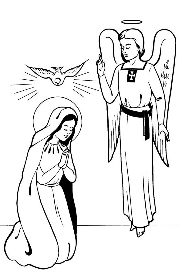 catholic annunciation coloring page - Clip Art Library