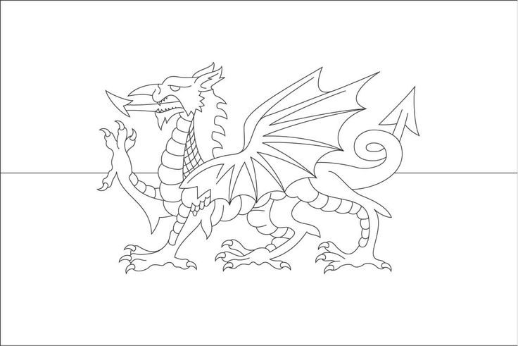 Cool Dragon Coloring Pages PDF Ideas - Coloringfolder.com | Dragon coloring  page, Flag coloring pages, Welsh flag