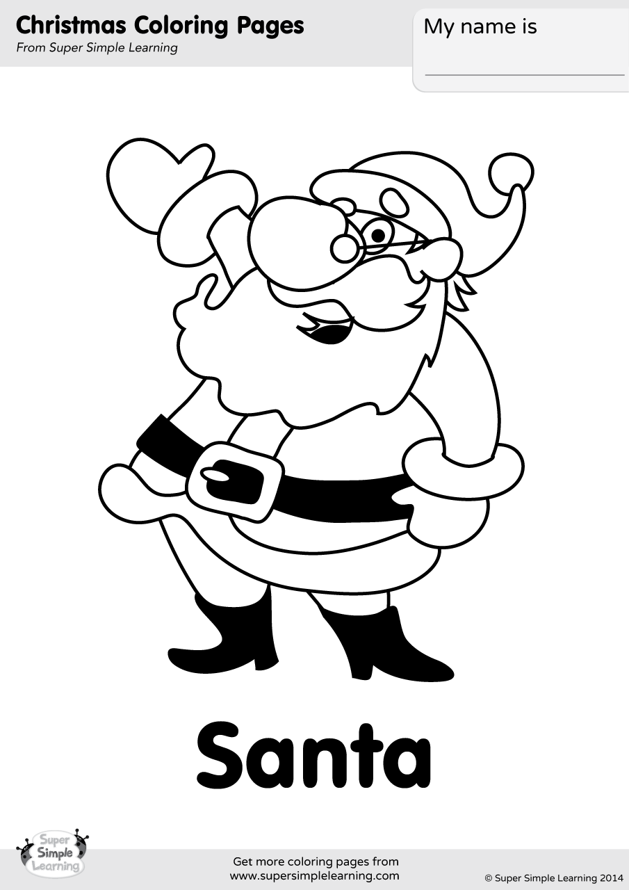 Santa Coloring Page - Super Simple