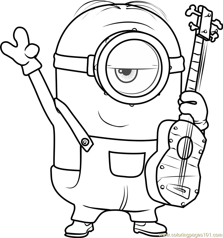 Stuart Coloring Page for Kids - Free Minions Printable Coloring Pages  Online for Kids - ColoringPages101.com | Coloring Pages for Kids