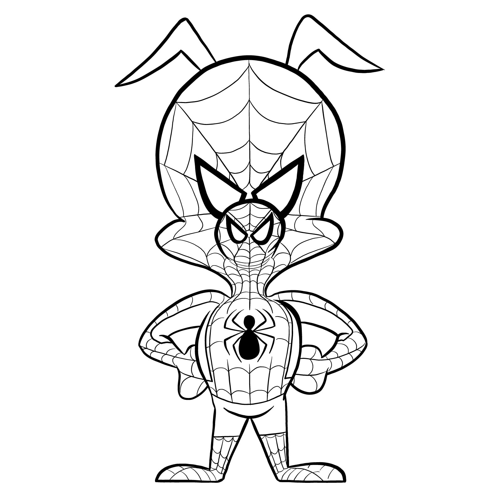 How to draw Spider-Ham - Sketchok easy drawing guides