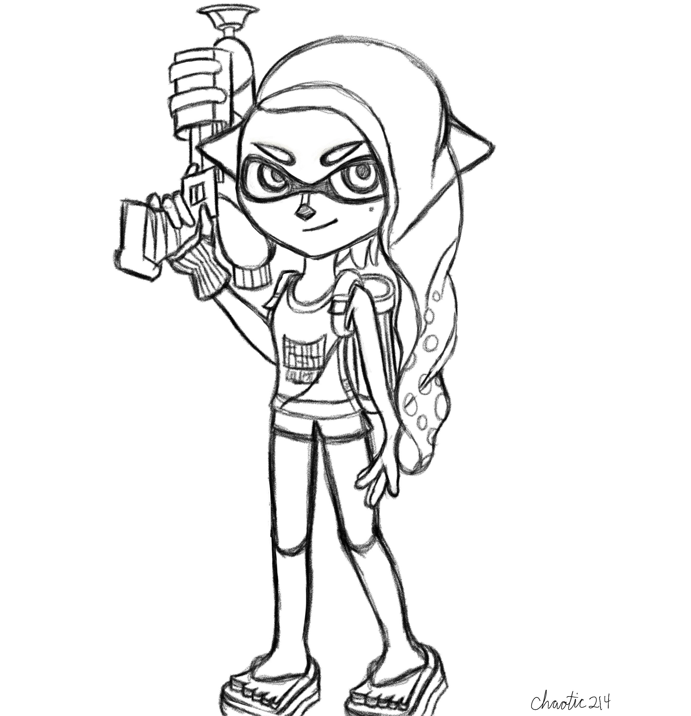 Finally finished my inkling girl drawing :) : r/splatoon