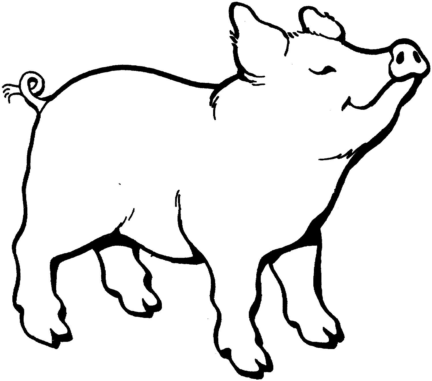 Nice Pig Coloring Page drawing free image download