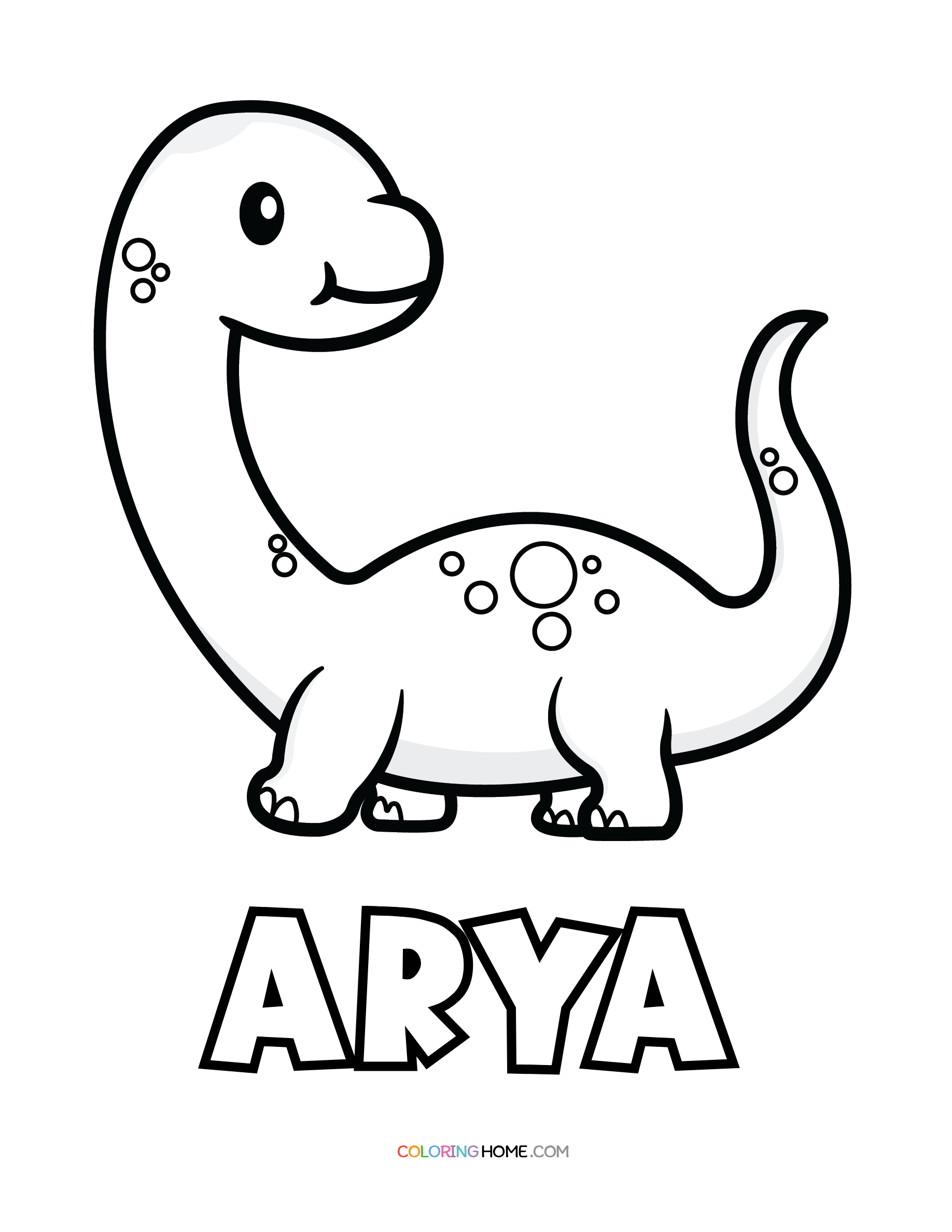 Arya dinosaur coloring page