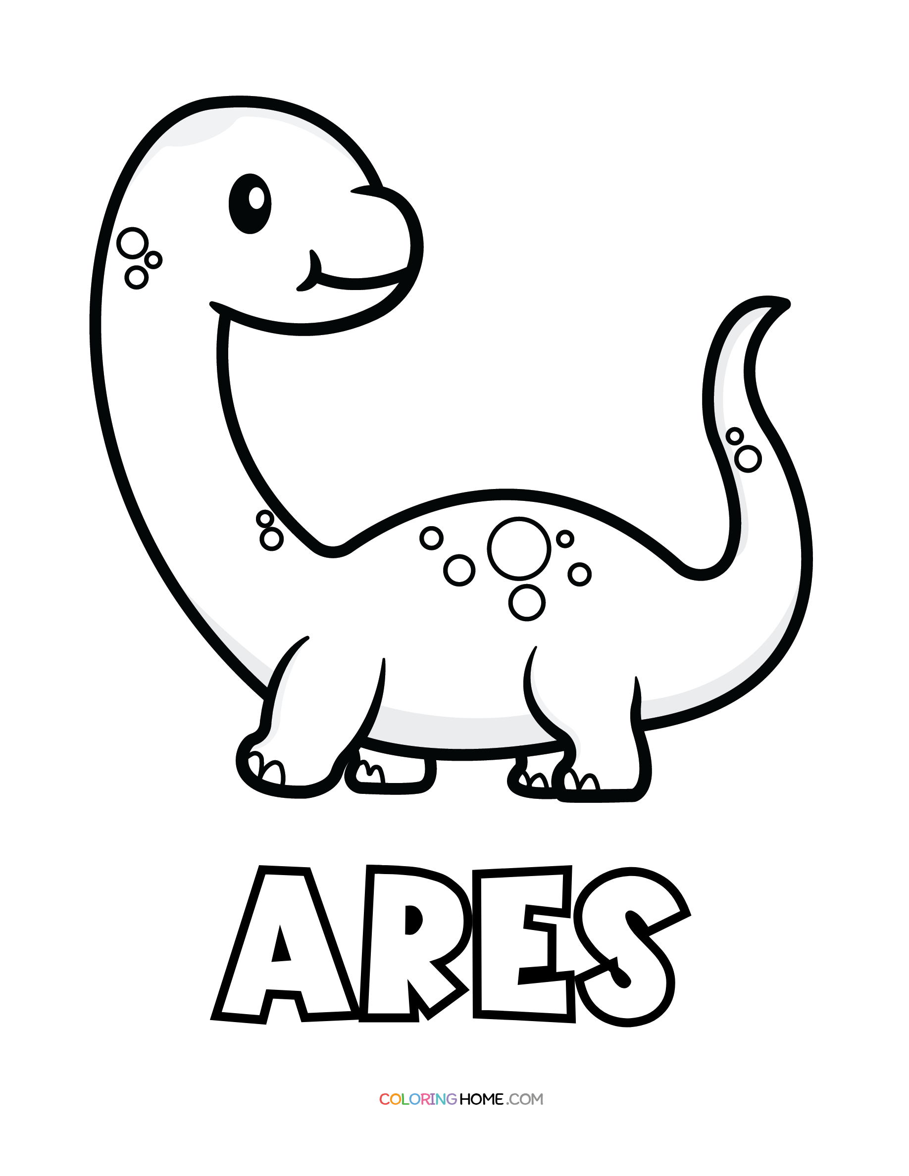 Ares dinosaur coloring page