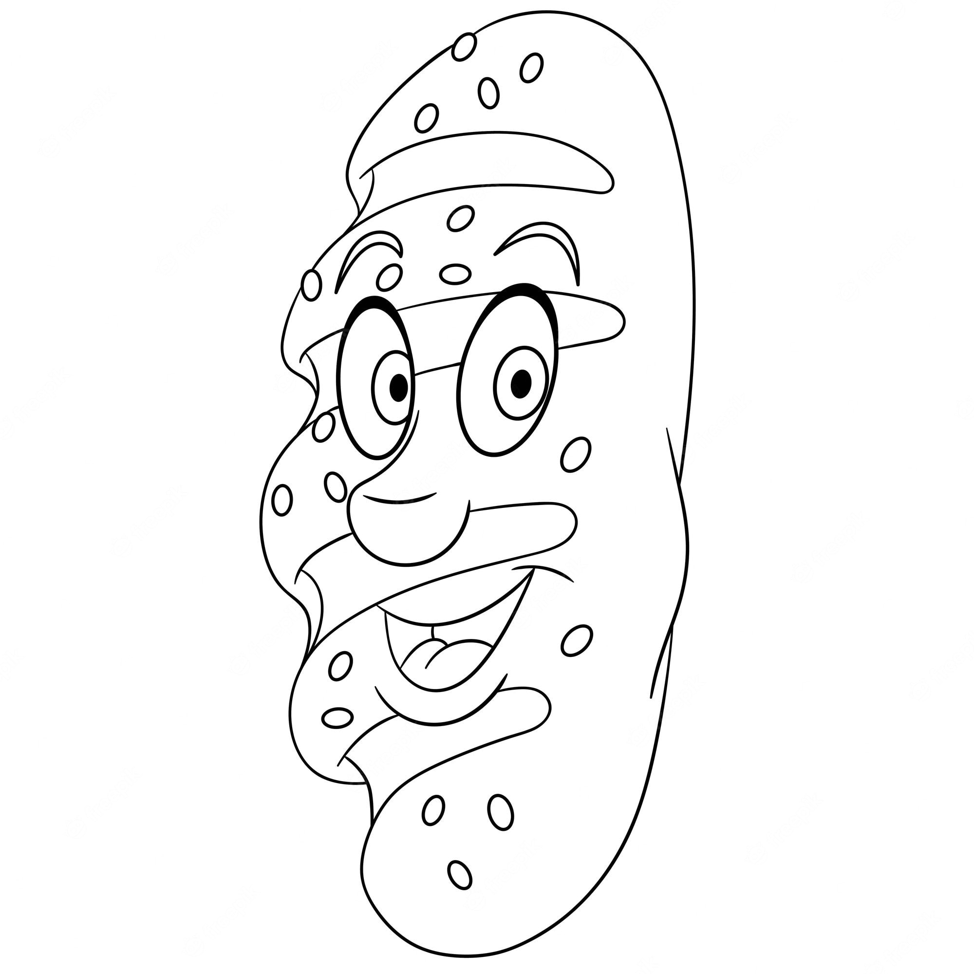 Premium Vector | Cute long loaf of bread. cartoon funny food emoji face.  kids coloring page.