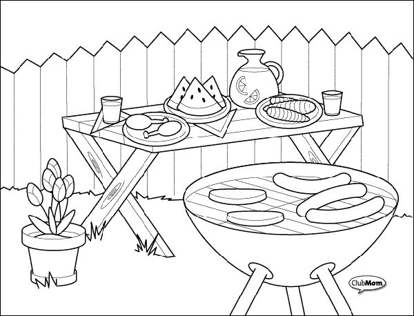 BBQ Coloring Pages | Camping coloring pages, Coloring pages inspirational, Coloring  pages