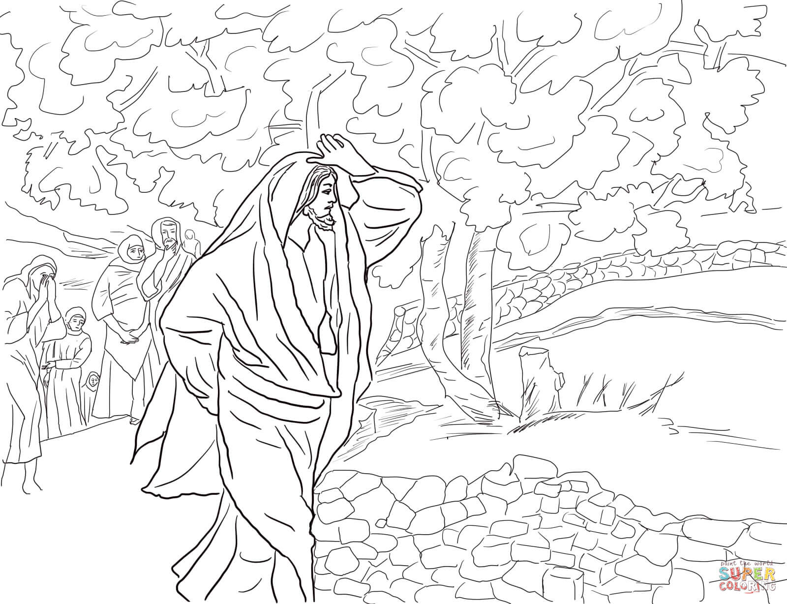 Jesus Curses the Fig Tree coloring page | Free Printable Coloring Pages