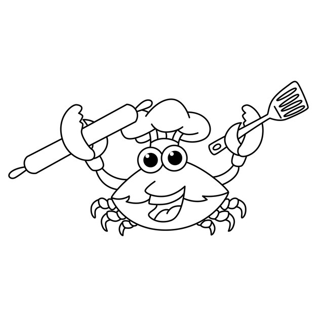 Funny crab chef cartoon characters ...