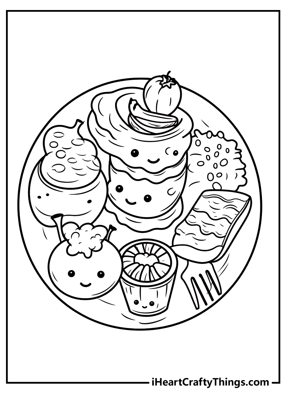 Cute Food Coloring Pages (100% Free ...