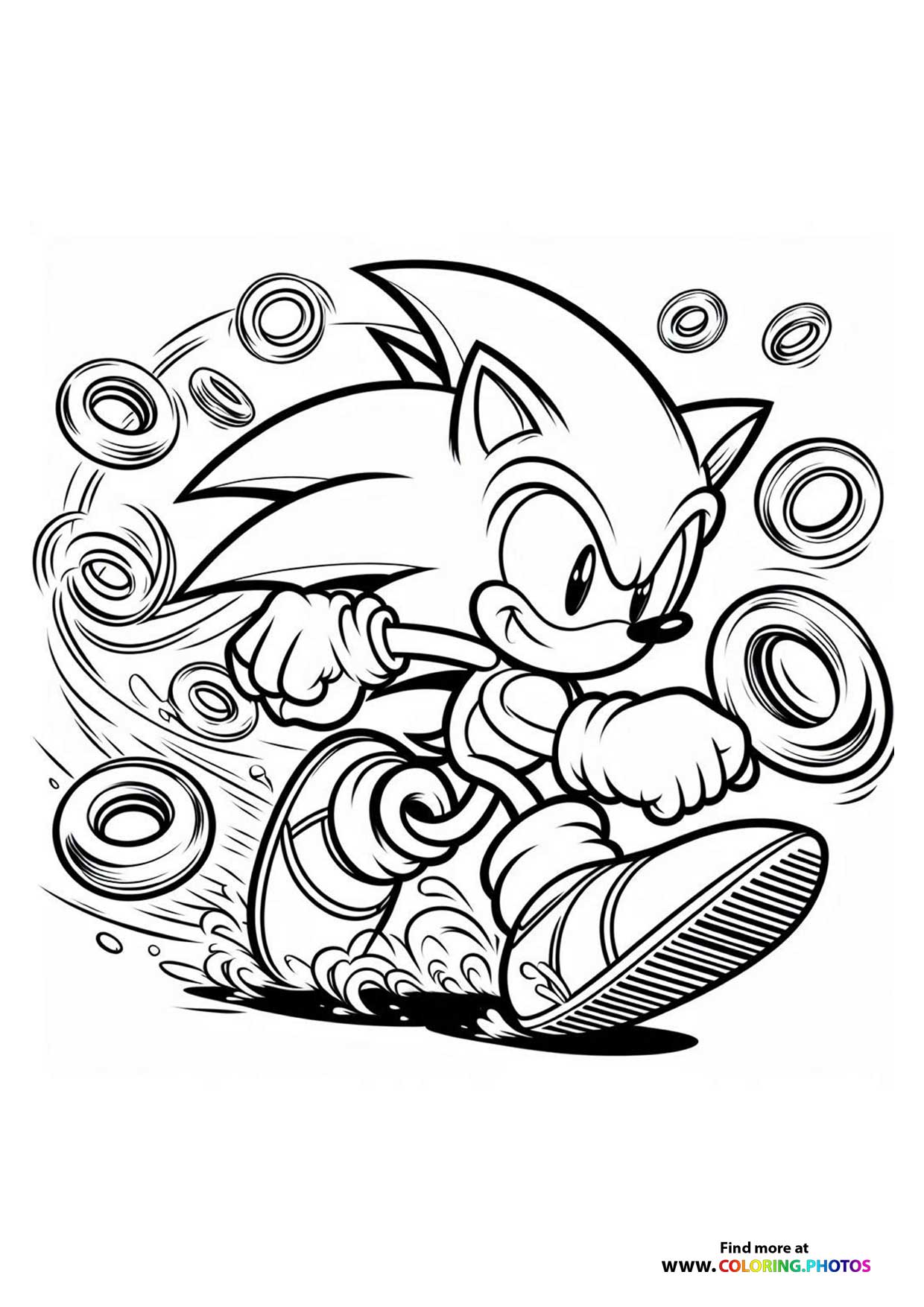 Sonic the Hedgehog running - Coloring ...