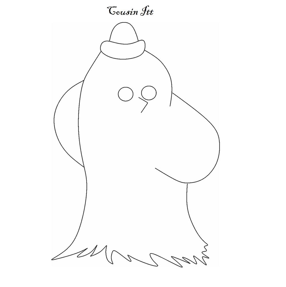 Addams Family coloring pages - Cousin Itt