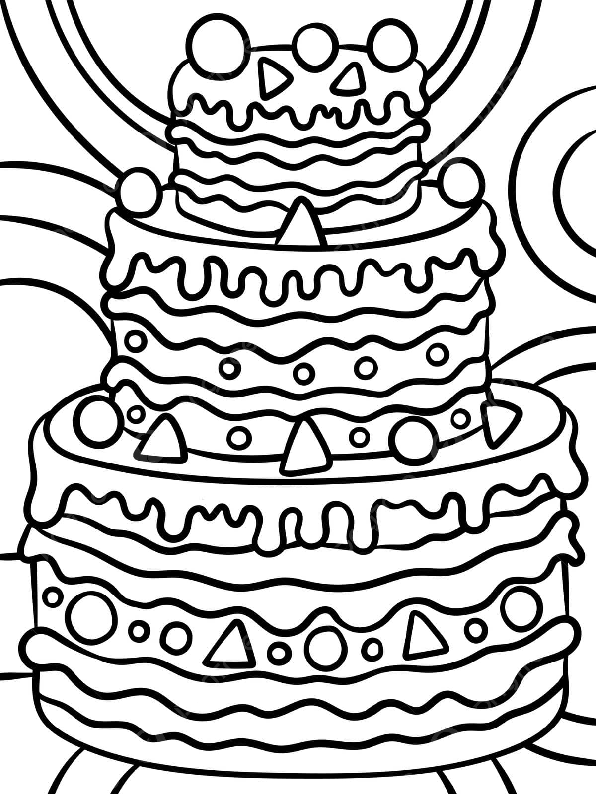 Food Coloring Vector, Cake Drawing ...