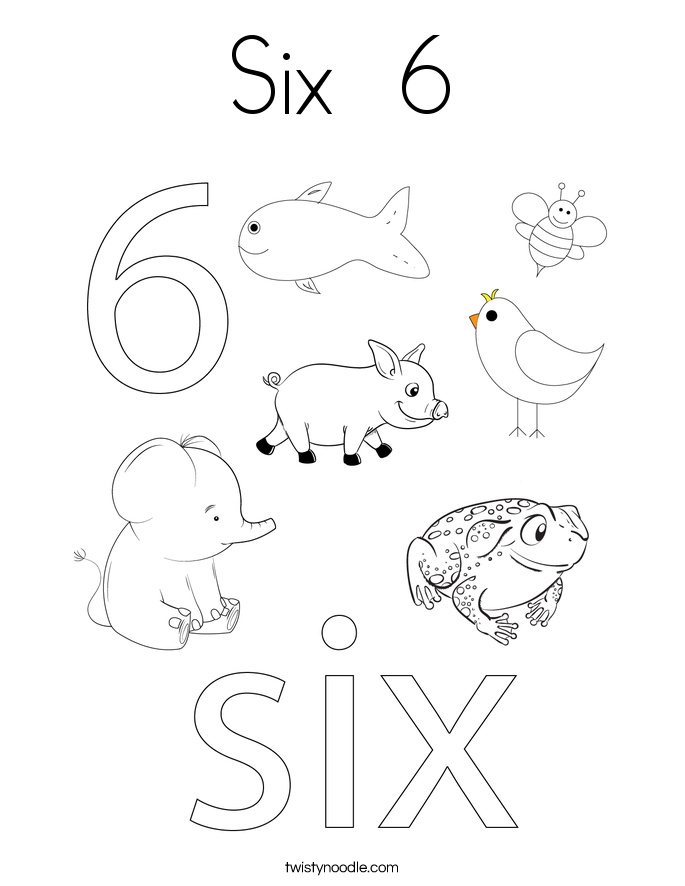 Six coloring pages