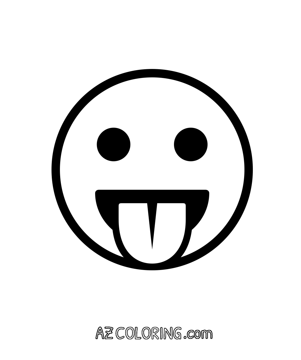 Face With Stuck-Out Tongue, Cheeky Emoji Coloring Page
