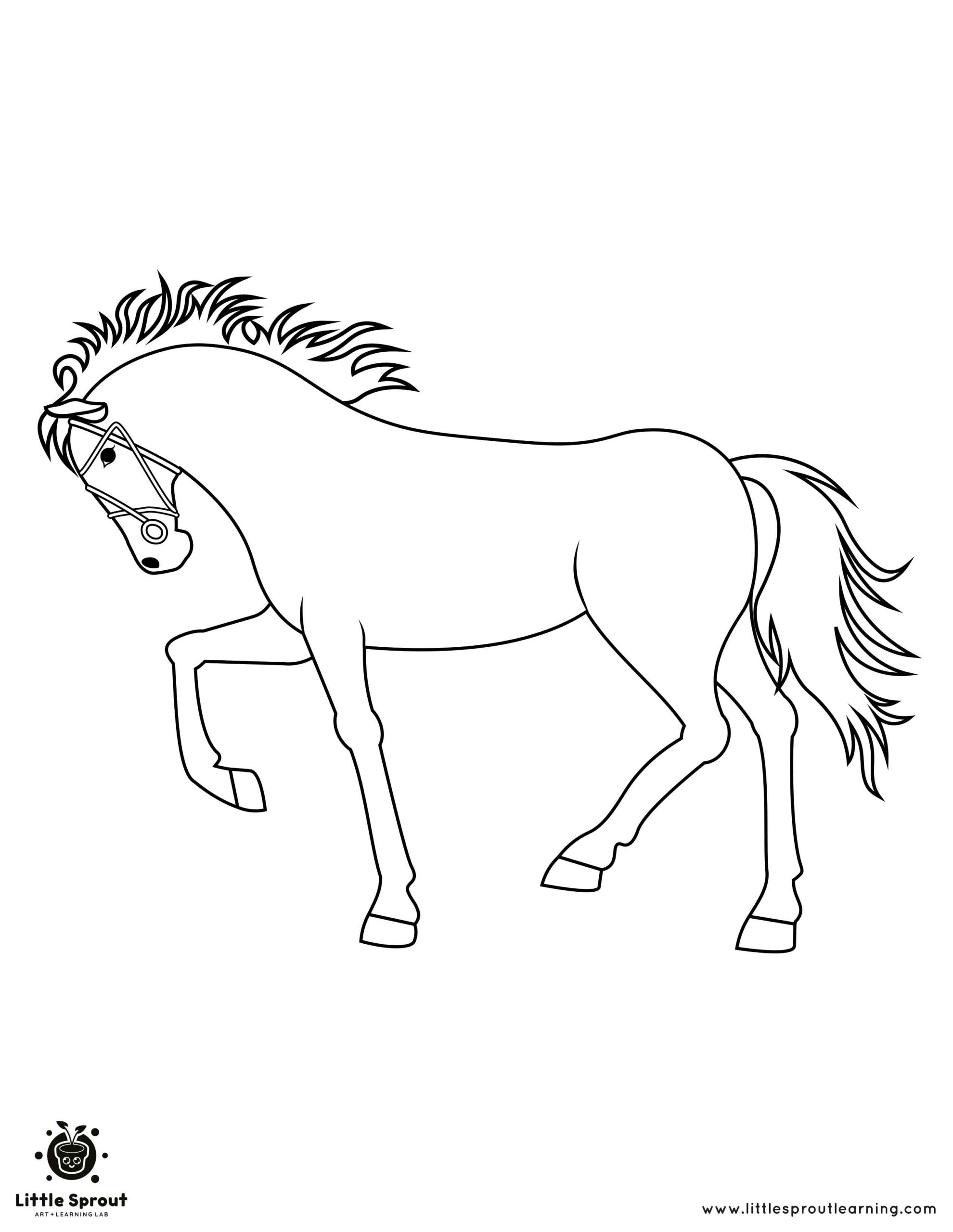 Horse Coloring Page Stunning Horse Drawings Sprout Art + Learning Lab ...