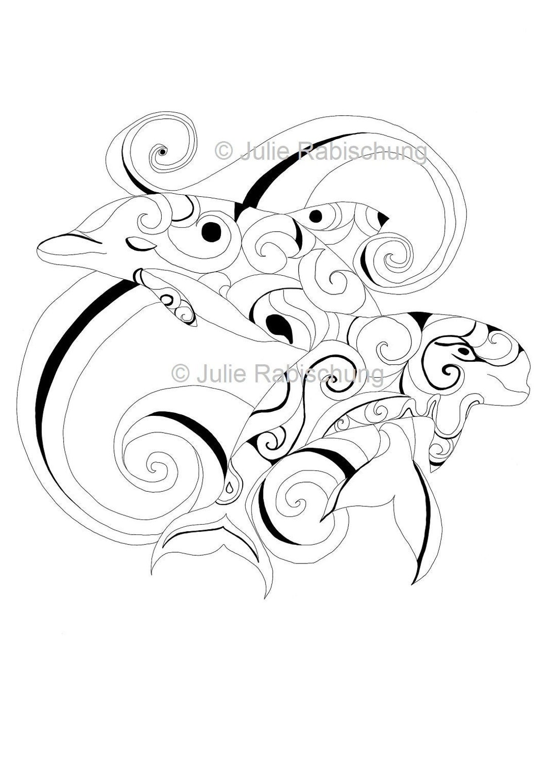 Dolphin Coloring Pagemaori Tattoo Coloring Pageprintable - Etsy Israel
