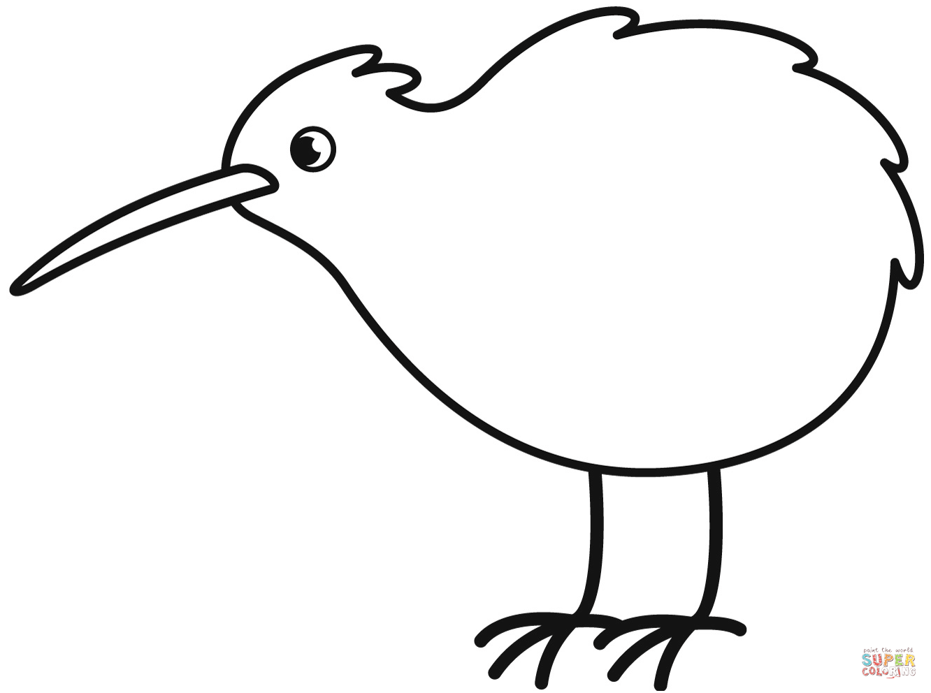 Kiwi Bird coloring page | Free Printable Coloring Pages