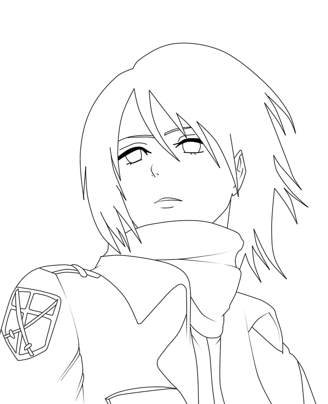 Printable Mikasa Ackerman Coloring Pages - Anime Coloring Pages