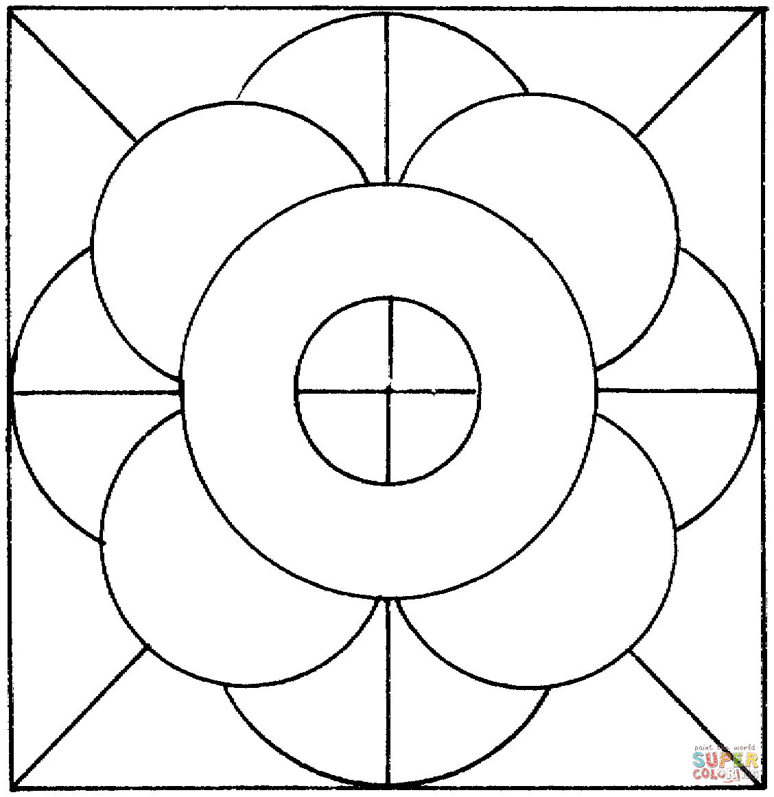 Circles And Line coloring page | Free Printable Coloring Pages