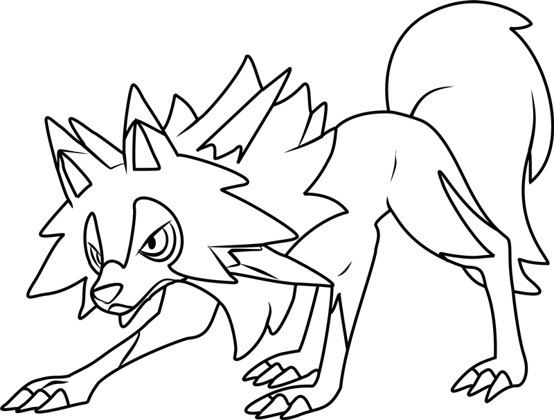 Lycanroc Pokemon Coloring Page - Free Printable Coloring Pages for Kids