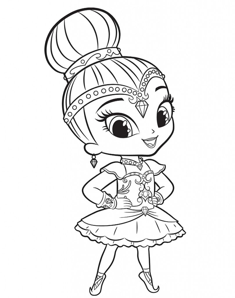 Shimmer And Shine Coloring Pages Con Shimmer And Shine ...