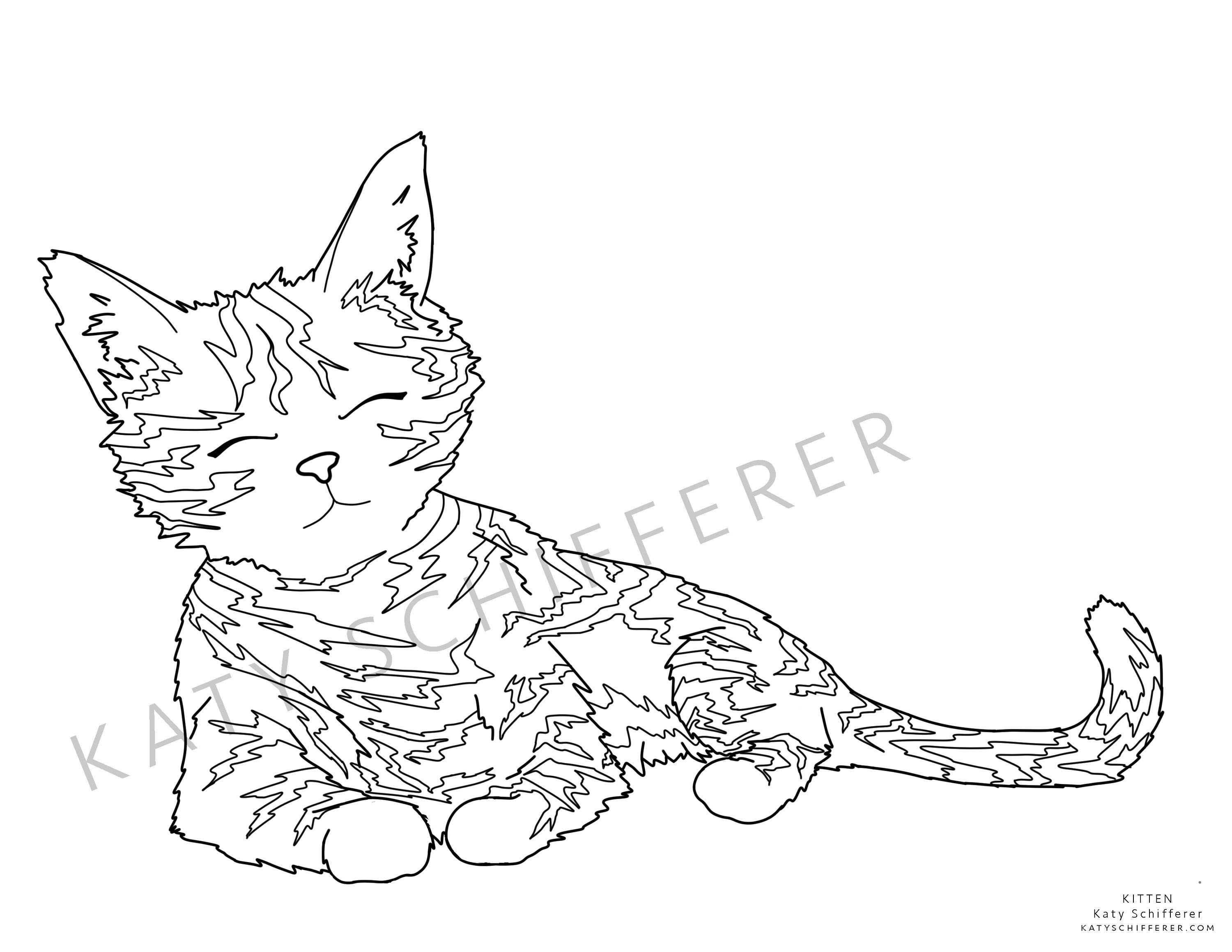 coloring ~ Real Cat And Kitten Coloringes Printable Images ...