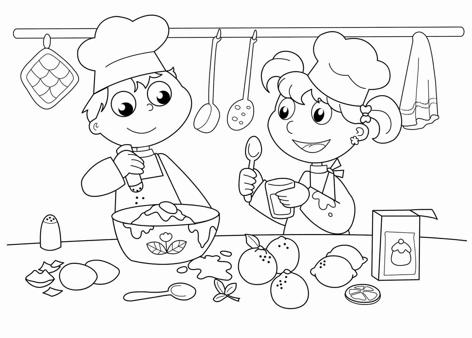 The best free Baking coloring page images. Download from 63 ...